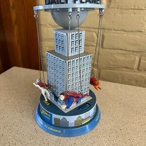 Vintage DC Comics Superman Daily Planet Carousel Wind Up Tin with Supergirl